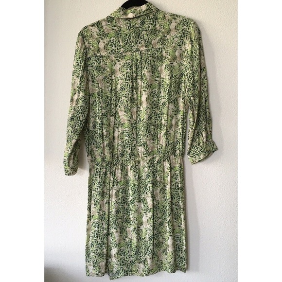 CAbi Green White Floral Faux Wrap Midi Dress 572 Rayon Blend Women's‎ Size S - Picture 7 of 8